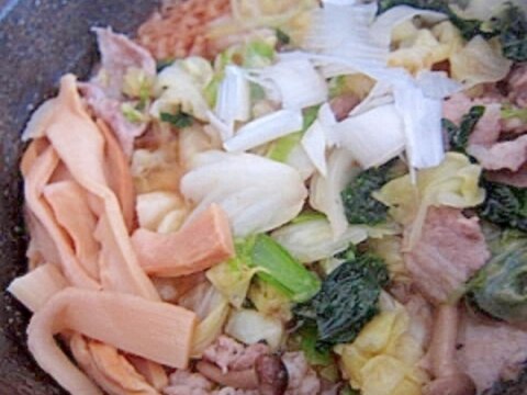 塩抜きメンマ豚肉野菜炒りチキンラーメン